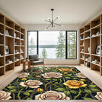 Cream and Golden Rose Trellis Rug