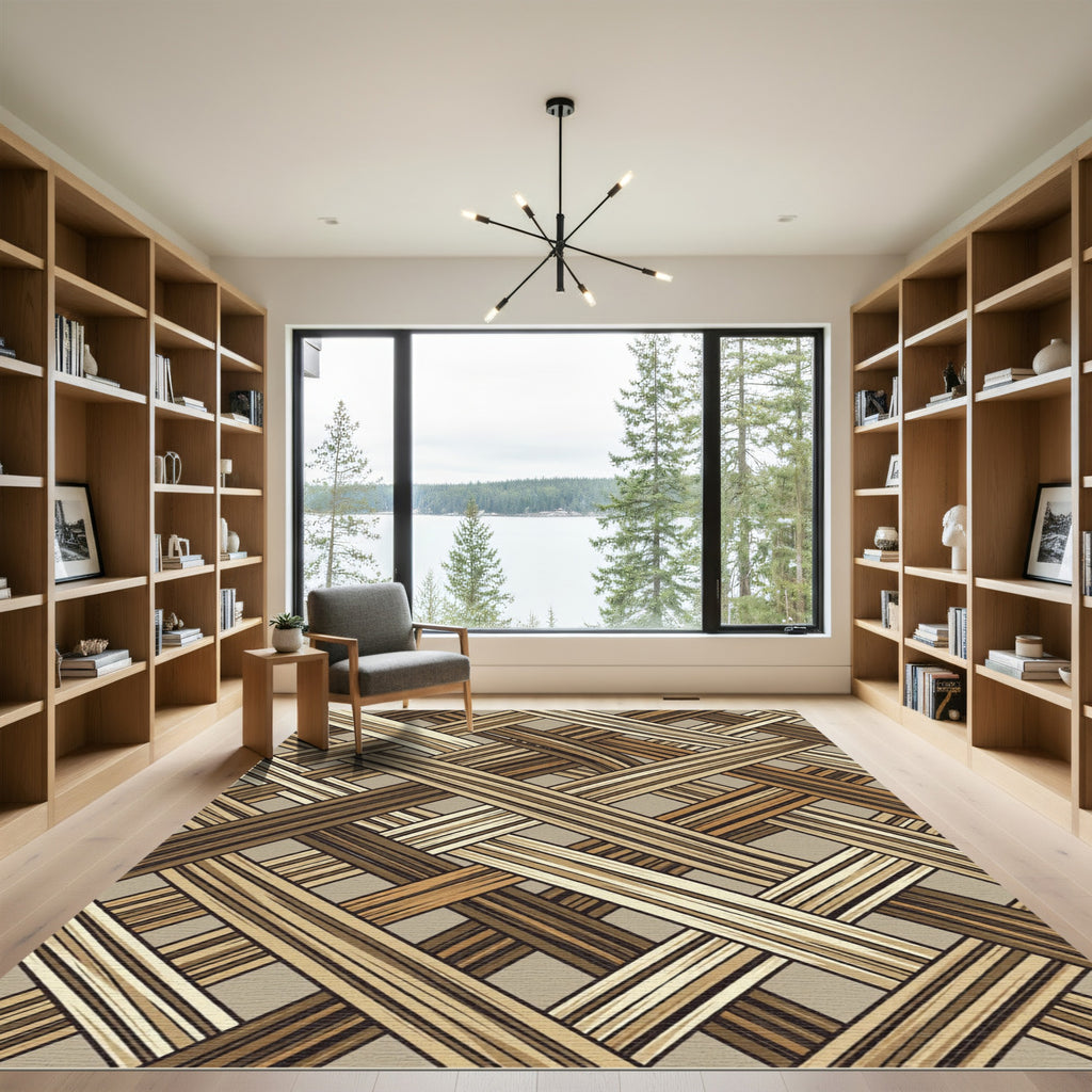 Neutral Earth Tone Woven Weave Rug
