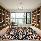 Elaborate Beige Floral Acanthus Swirls Rug