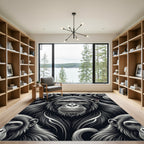 Monochromatic Chimpanzee Portrait Graphic Rug