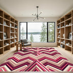Crimson Pink Chevron Peaks Rug