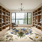 Wildflower Bouquet with Daisy and Cornflower Rug