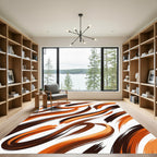 Abstract Earth Tone Copper Swirl Rug