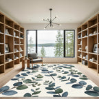 Eucalyptus Leaf Botanical Sage Backdrop Rug