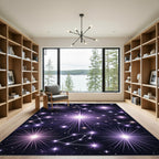 Glimmering Purple Starburst Celestial Rug