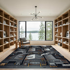 Industrial Steel Warehouse Grid Rug