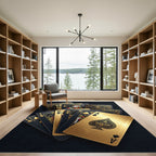 Luxury Black Gold Spade Playing Card Rug
