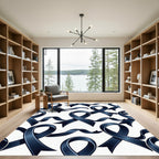 Sophisticated Midnight Blue Awareness Ribbon Rug