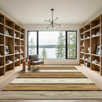 Natural Wood Grain Horizontal Bands Rug