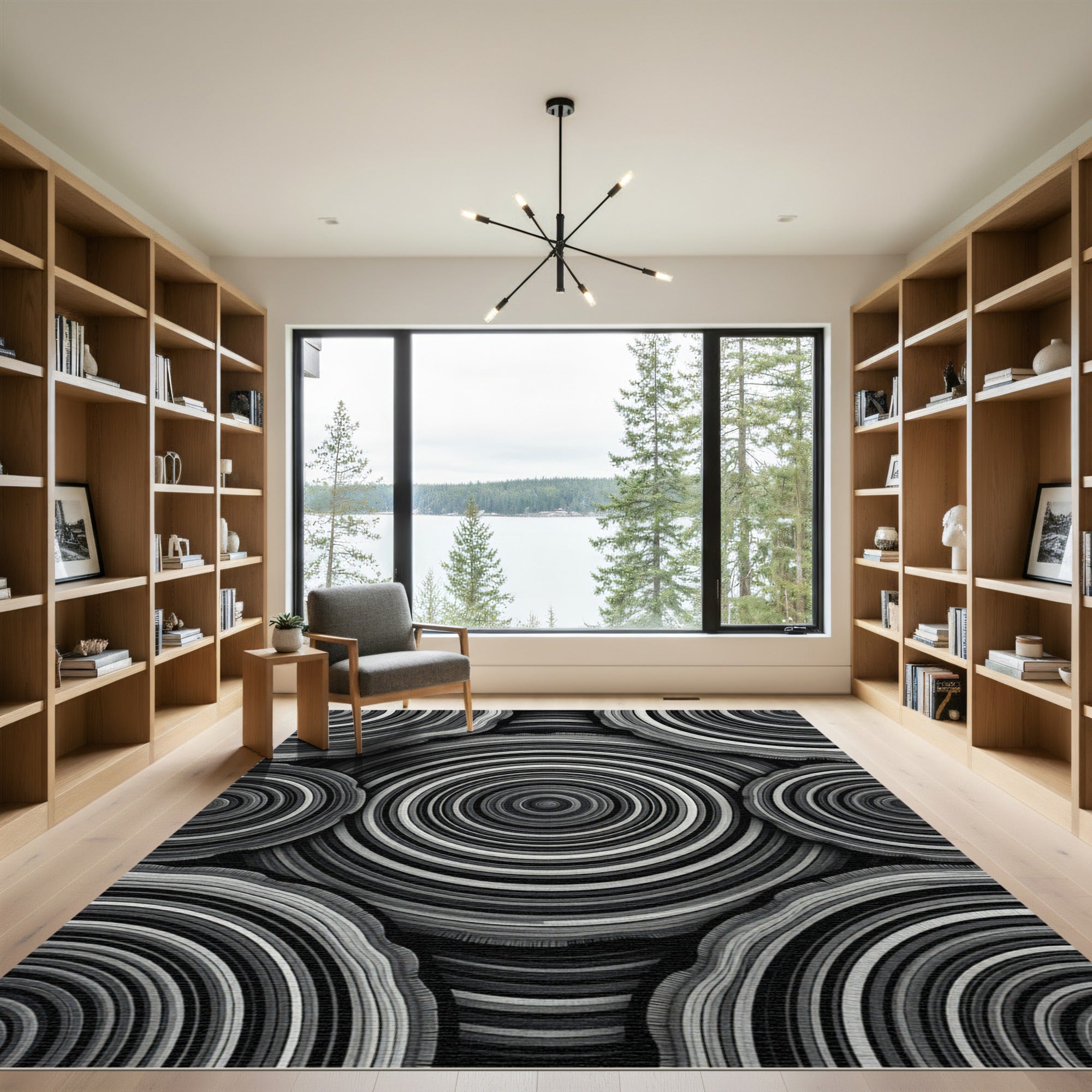 Monochromatic Circular Agate Slices Rug