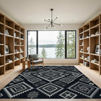 Monochromatic Diamond Ethnic Geometric Rug