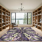 Vintage Lavender Star Floral Medallion Rug