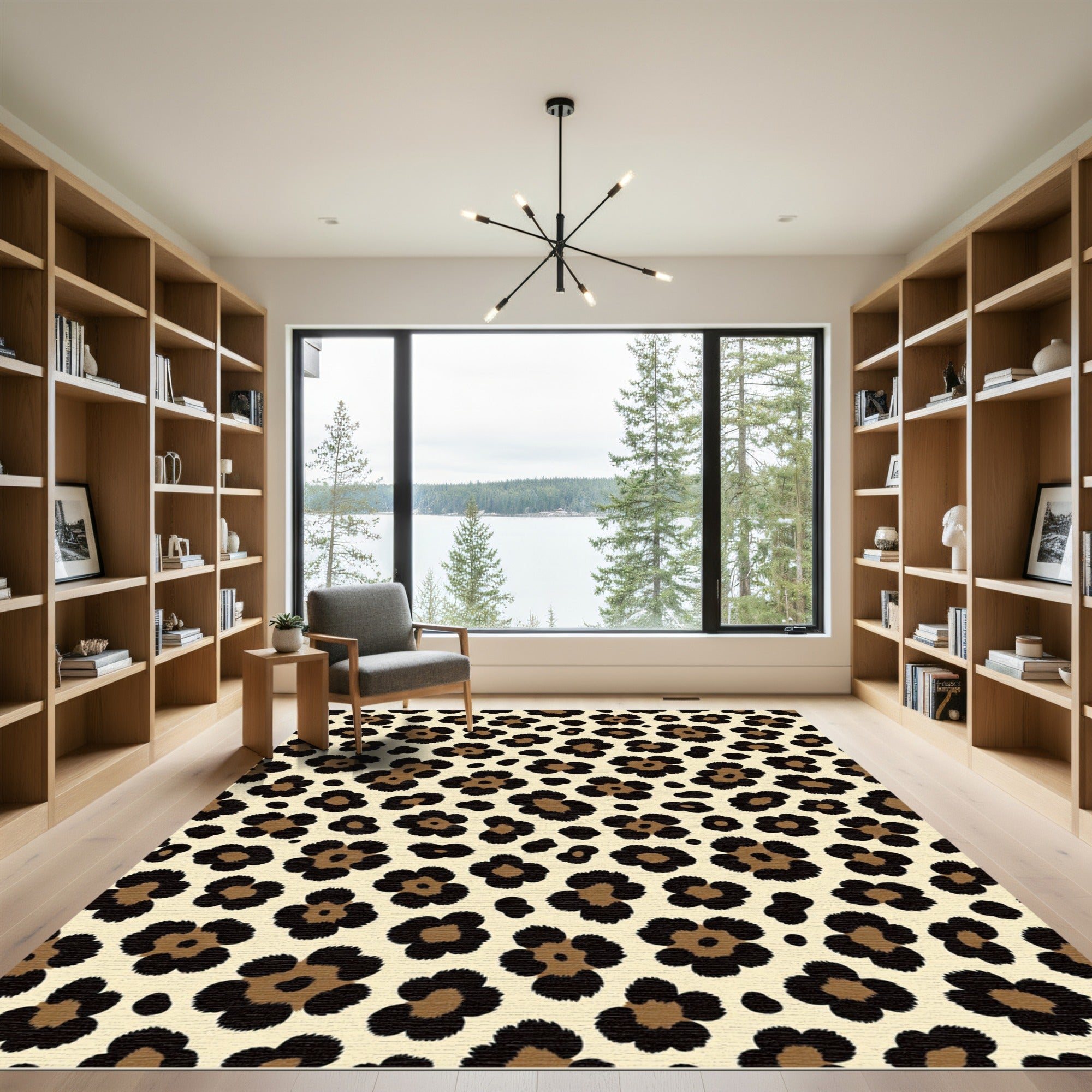 Classic Beige Leopard Spots Rug