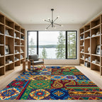 Vibrant Floral Paisley Medallion Patchwork Rug
