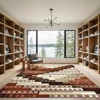 Terracotta Earthy Geometric Staircase Rug