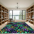 Vibrant Purple Gold Teal Confetti Rug