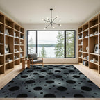 Metallic Gray Polka Dots Scatter Rug
