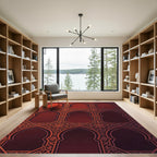 Deep Red Arch Medallion Symmetry Rug