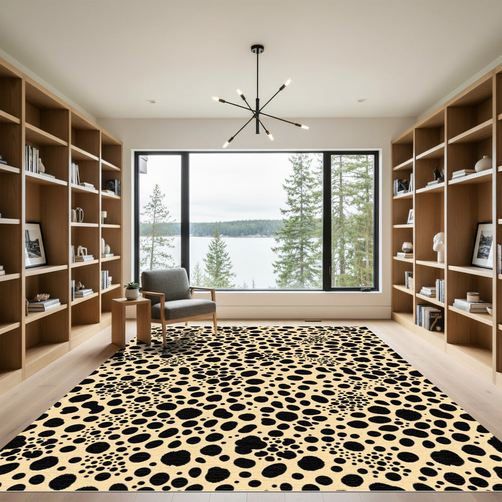 Black Spotted Tan Cheetah Hide Rug