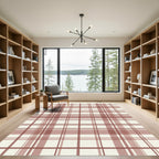 Rose Brown Plaid Lattice Pattern Rug