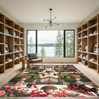 Baroque French Garden Chariot Scene Rug