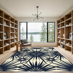 Midnight Navy Starburst Geometric Rug
