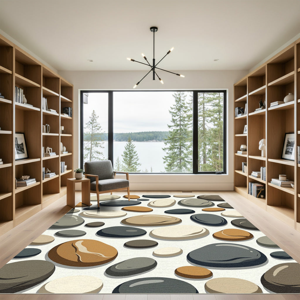 Smooth Pebble Collection Earth Tones Rug