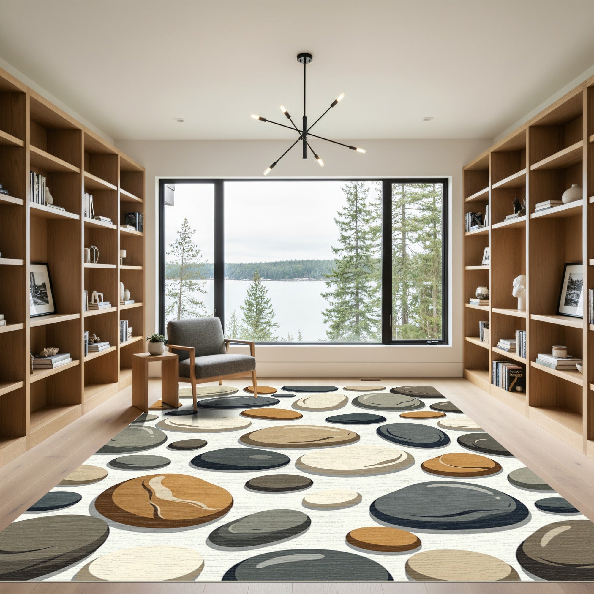 Smooth Pebble Collection Earth Tones Rug