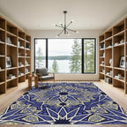 Royal Blue Intricate Geometric Star Rug