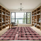 Woven Rose Gold Stripe Texture Rug
