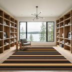 Rich Umber Horizontal Bar Visual Rug