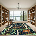Enchanted Forest Deer Birch Woodland Rug