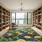Vibrant Honey Bee Wildflower Meadow Rug