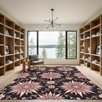 Blush Floral Starburst Dark Tapestry Rug