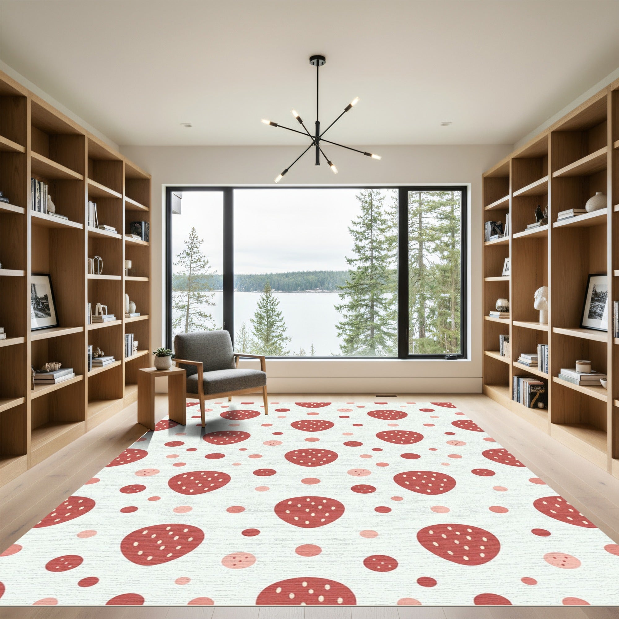 Red Strawberry Dot Repeating Rug