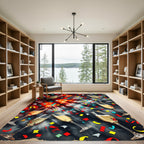 Celebratory Champagne Glasses Confetti Blast Rug