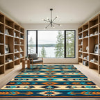 Vibrant Southwestern Geometric Arrow Textured Rug
