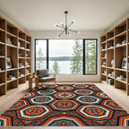 Geometric Octagon Tile Burnt Orange Rug