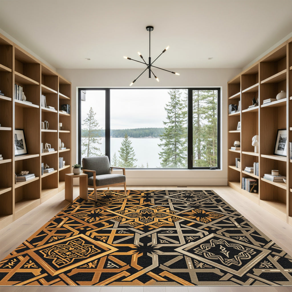 Golden Silver Geometric Complexity Rug