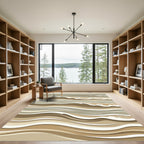 Earthy Tones Abstract Layered Waves Rug