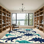Celestial Constellation Dinosaur Sky Blue Rug