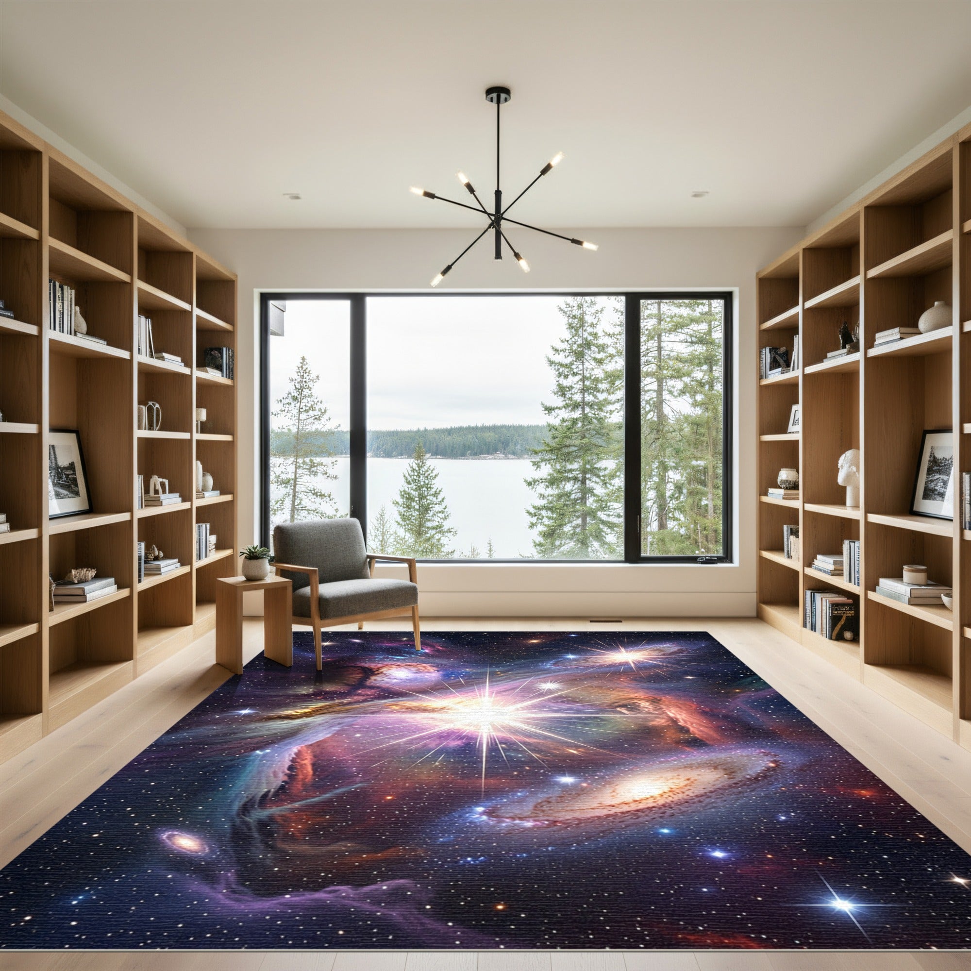 Vibrant Cosmic Galaxy Starry Nebula Rug