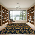 Nautical Ochre Tribal Geometric Vase Rug