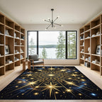 Celestial Gold Starry Art Nouveau Rug