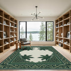 Emerald Green Palm Frond Arch Rug