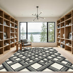 Gray Intersecting Wood Lattice Rug