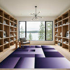 Modern Deep Purple Gradient Geometric Block Rug