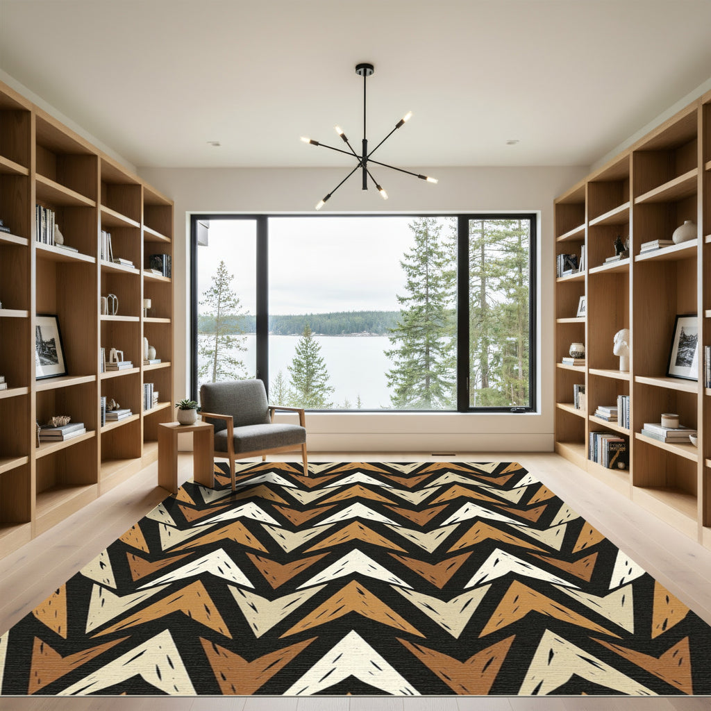 Earthy Tones Chevron Textured Rug
