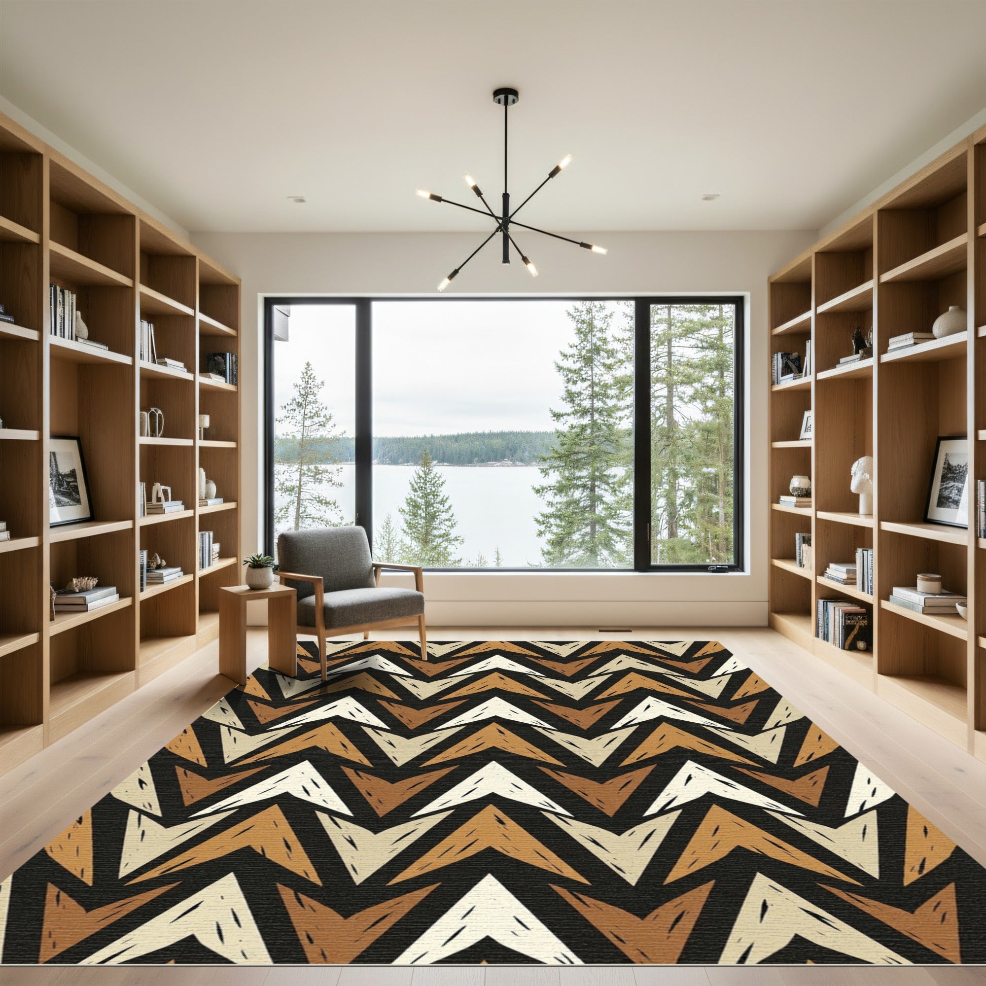Earthy Tones Chevron Textured Rug
