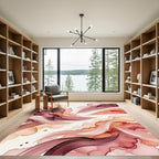 Crimson Rose Watercolor Swirl Rug